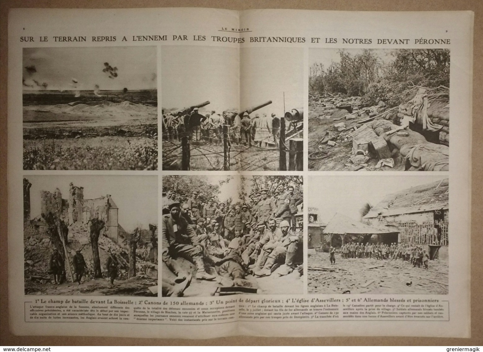 Le Miroir Du 23/07/1916 Tirailleurs Près De Cappy - Péronne - Bois De Vaux-Chapitre - Tavannes - Camp De Soltau - Andere & Zonder Classificatie