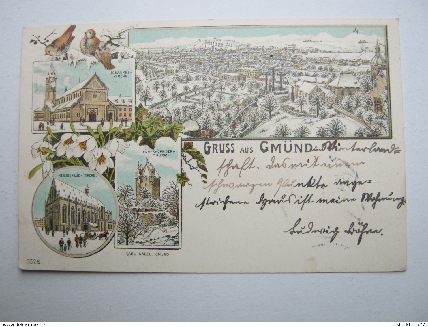 SCHWÄBISCH GMÜND , Winterlitho , Schöne Karte 1899 - Schwaebisch Gmünd