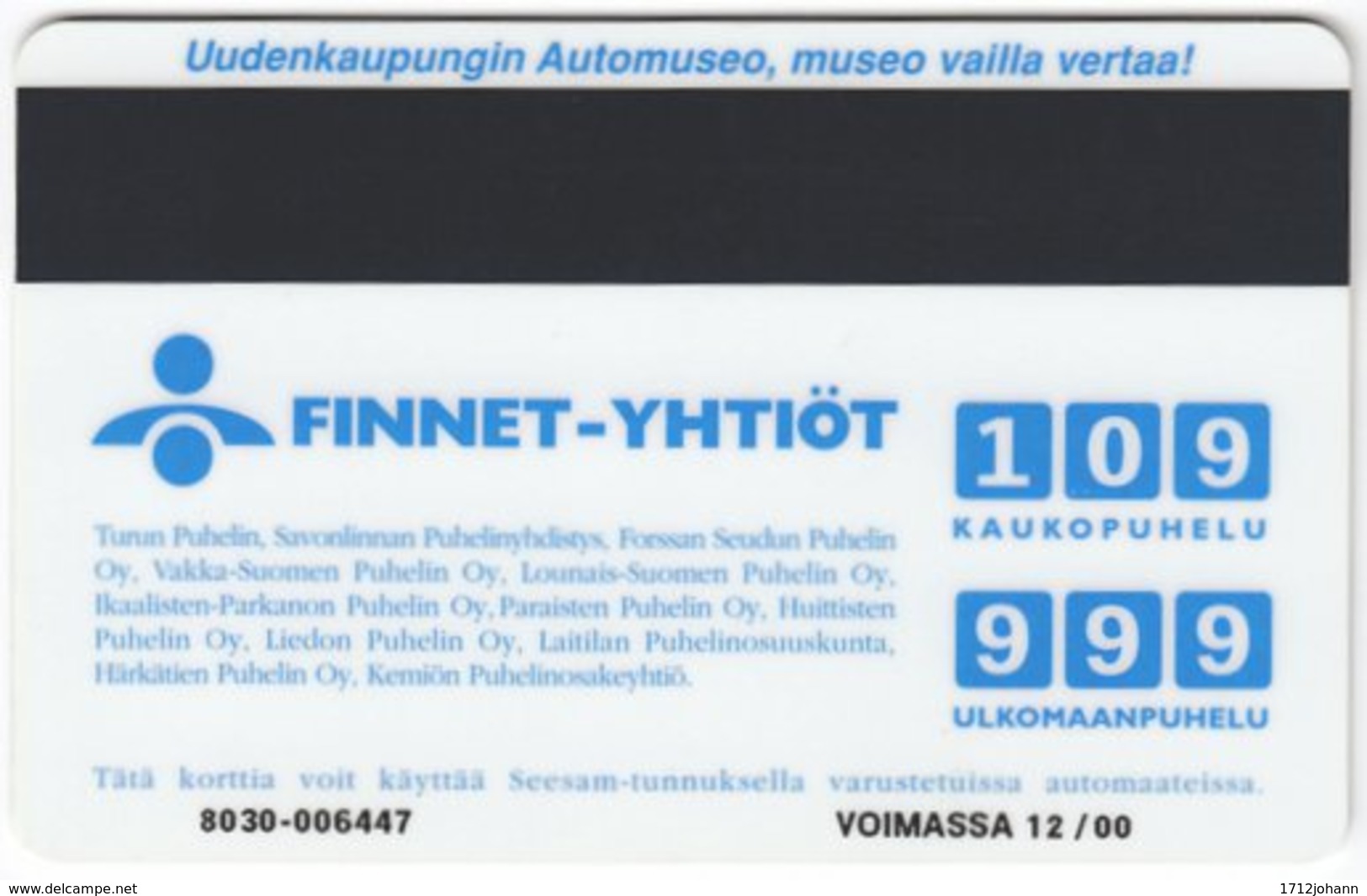 FINLAND A-675 Magnetic Finnet - Traffic, Historic Car - Used - Finnland