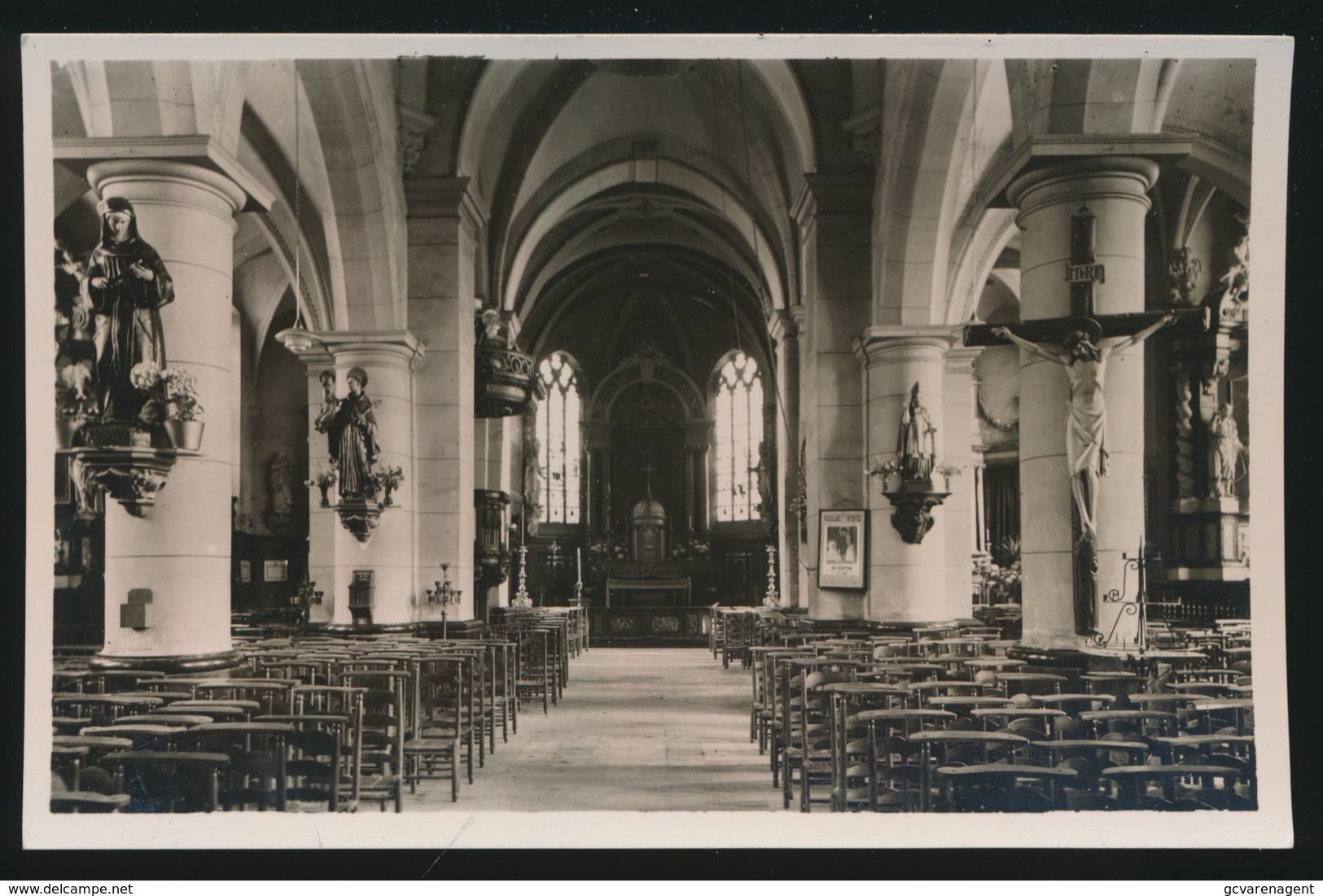 KALKEN  BINNENZICHT KERK   FOTOKAART - Laarne