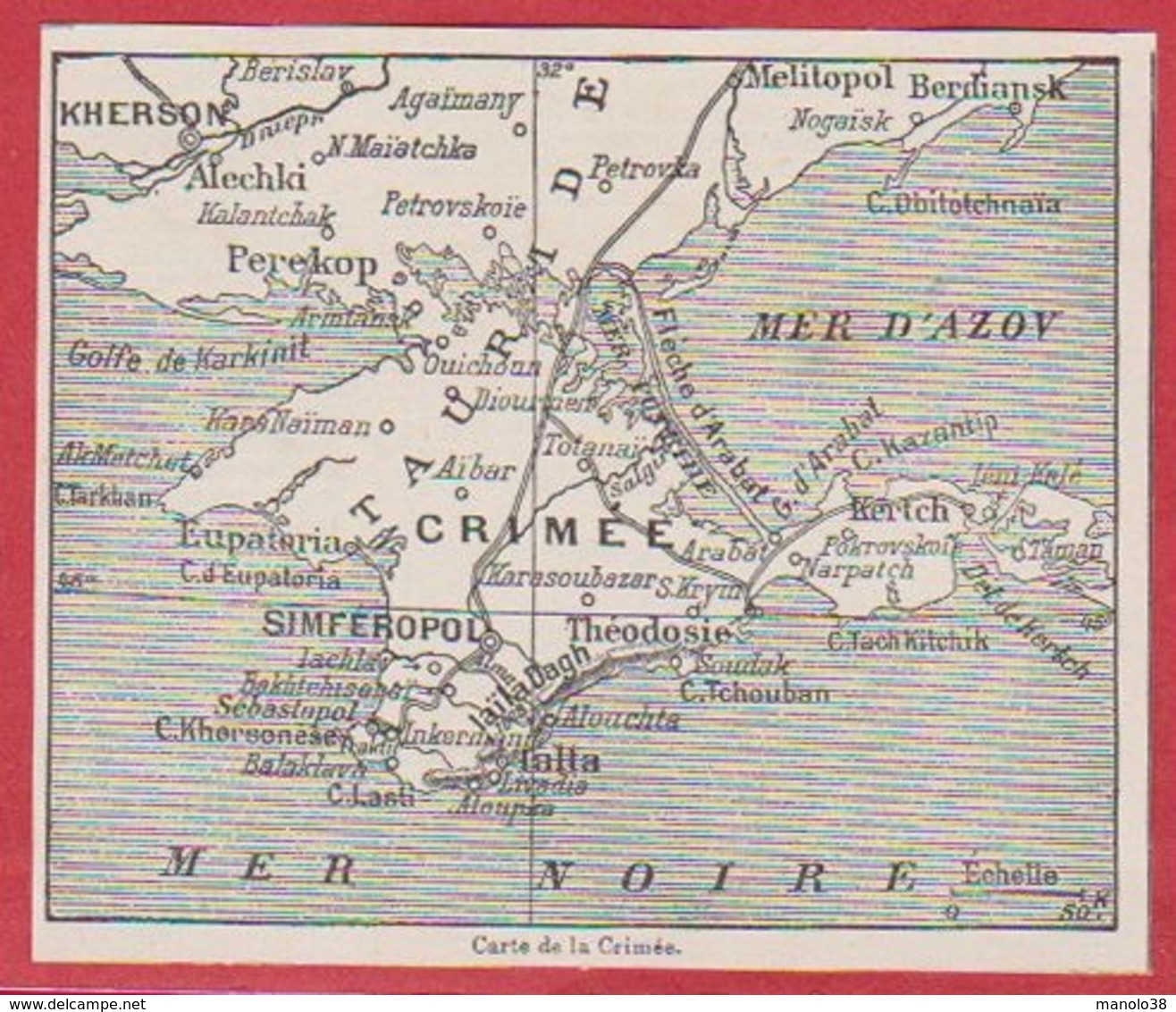 Carte De Crimée. Russie. Ukraine.  Larousse 1931. - Historical Documents