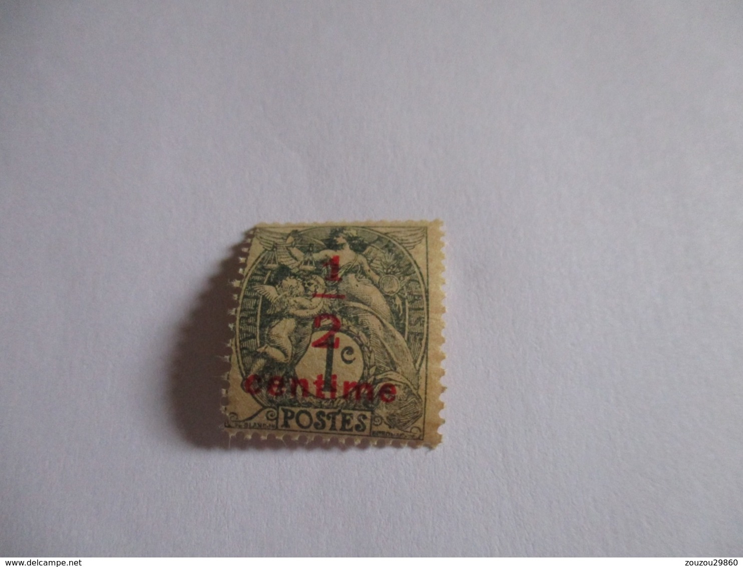 Timbre Type Blanc Surchargé 1/2 Centime Sur 1 Centime Gris 1919.Y & T N°157.Neuf. - 1900-29 Blanc