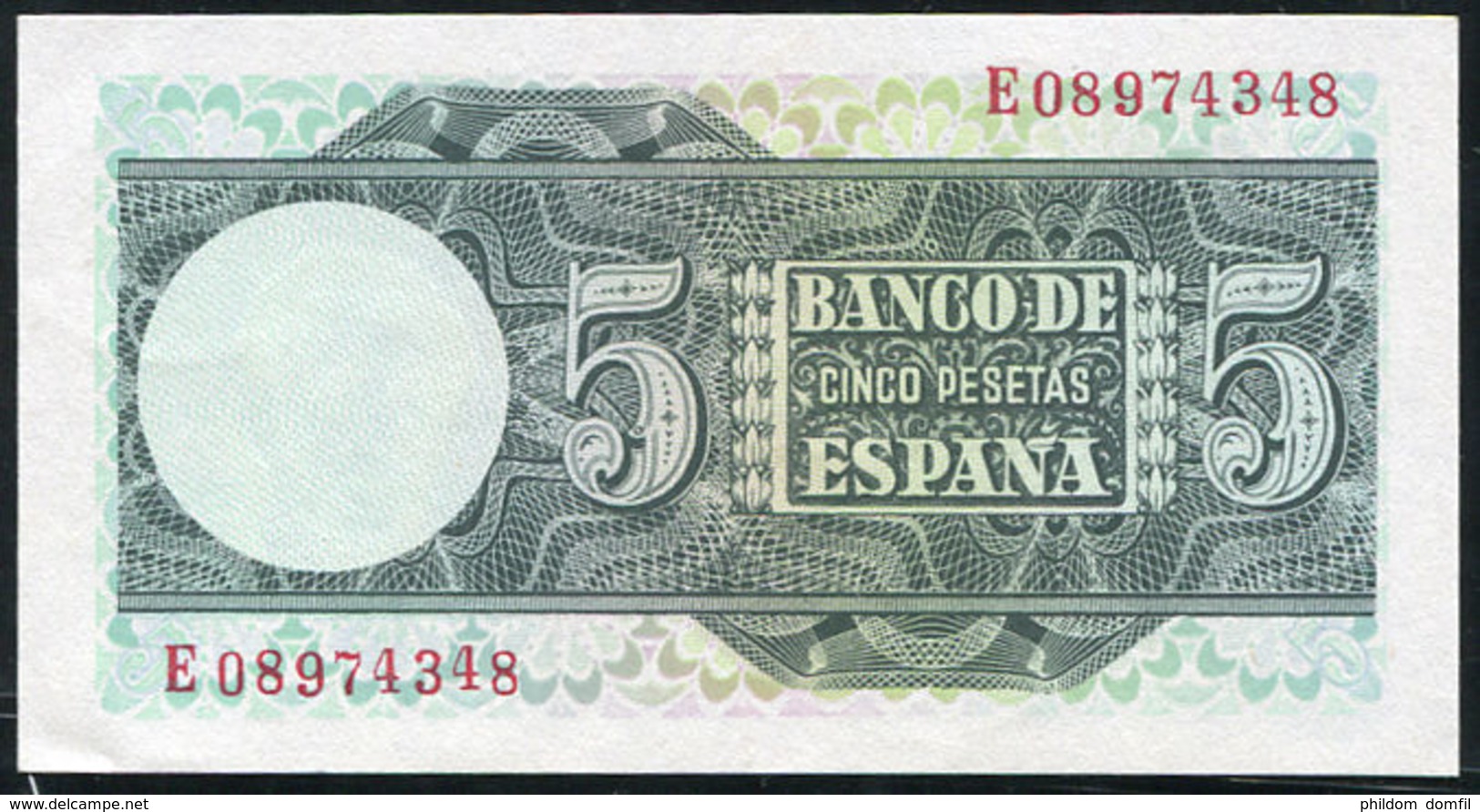 Ref. 118-400 - BIN SPAIN . 1948. 5 PESETAS 1948 - MADRID SN M	. 5 PESETAS 1948  - MADRID SN M - 5 Pesetas