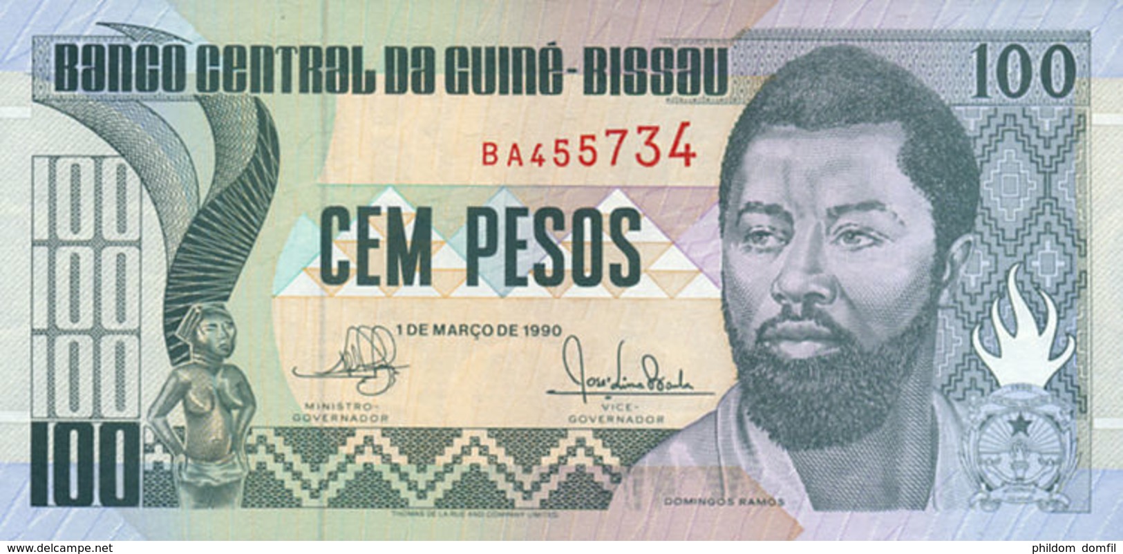 Ref. 553-950 - BIN GUINEA BISSAU . 1990. 100 PESOS CEM GUINEA BISSAU 1990	. 100 PESOS CEM GUINEA BISSAU 1990 - Guinee-Bissau