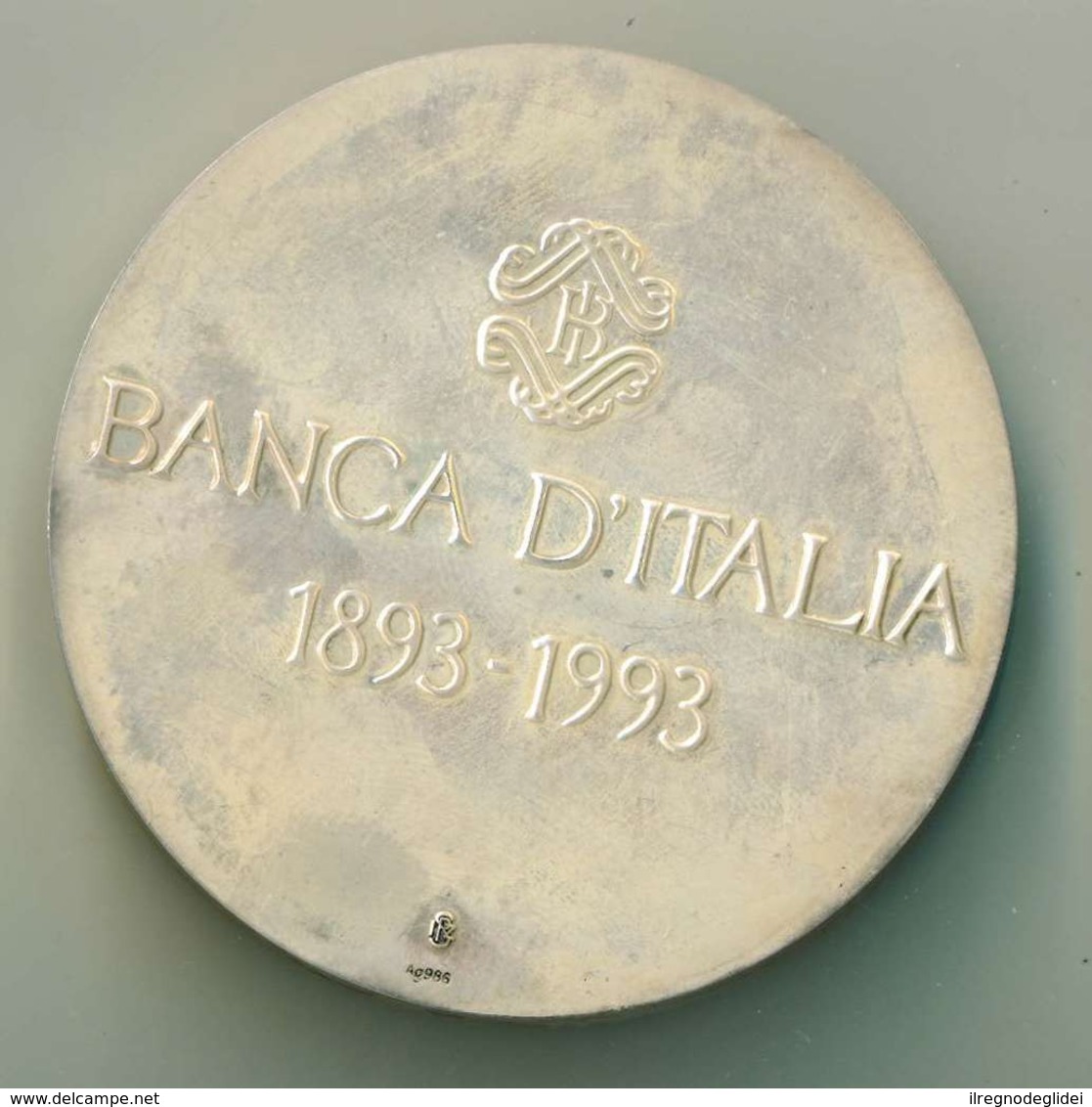 Medaglia Argento Centenario Banca D'Italia-1893-1993 Incisore Arnaldo Pomodoro Argento 986% Diametro 60 Mm - Peso 150 G - Altri & Non Classificati