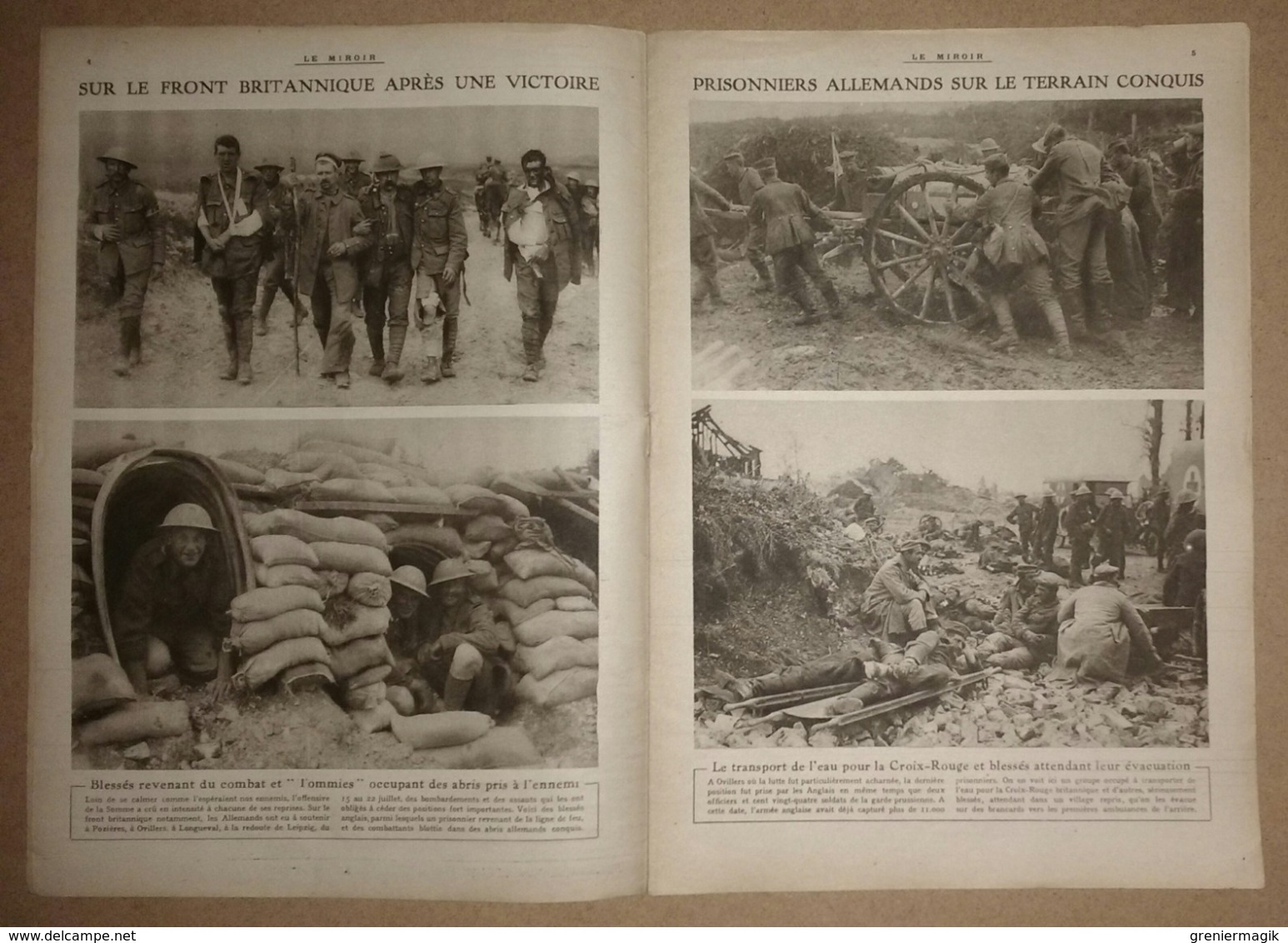 Le Miroir Du 6/08/1916 Herbecourt - La Capture Du Sous-marin Allemand "U-C-5" - Moulin De Fargny - Erzindjan - - Andere & Zonder Classificatie