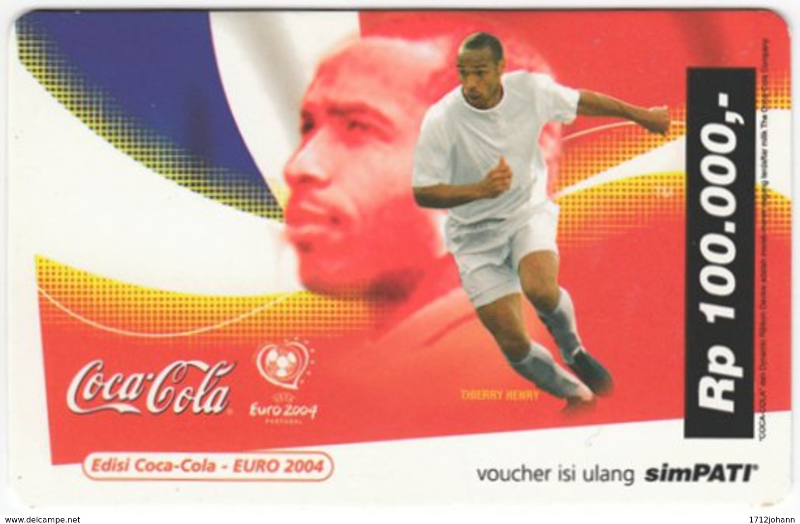 INDONESIA A-458 Prepaid SimPATI - Sport, Soccer, Advertising, Drink, Coca Cola - Used - Indonesien