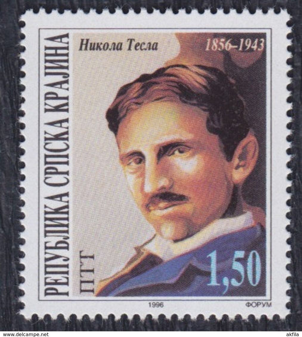 Croatia Republic Of Serbian Krajina 1996 Inventor Nikola Tesla, MNH (**) Michel 58 - Croacia