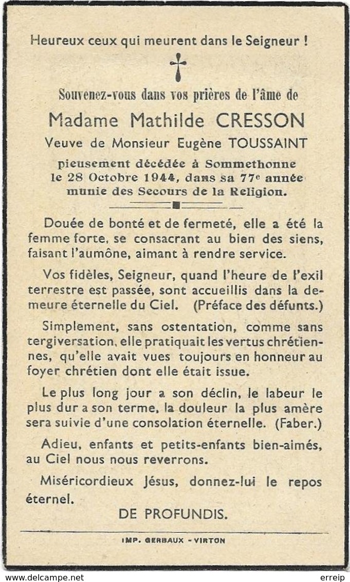 Sommethonne Mathilde Cresson 1867 Sommethonne 1944 - Meix-devant-Virton