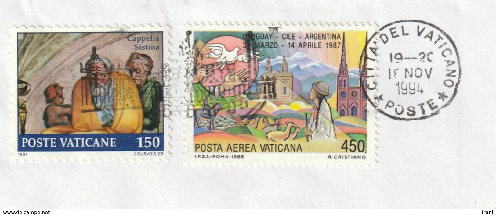 CITTA' DEL VATICANO - TIMBRO DELL'UFFICIO POSTALE - Anno 1994 - Posta