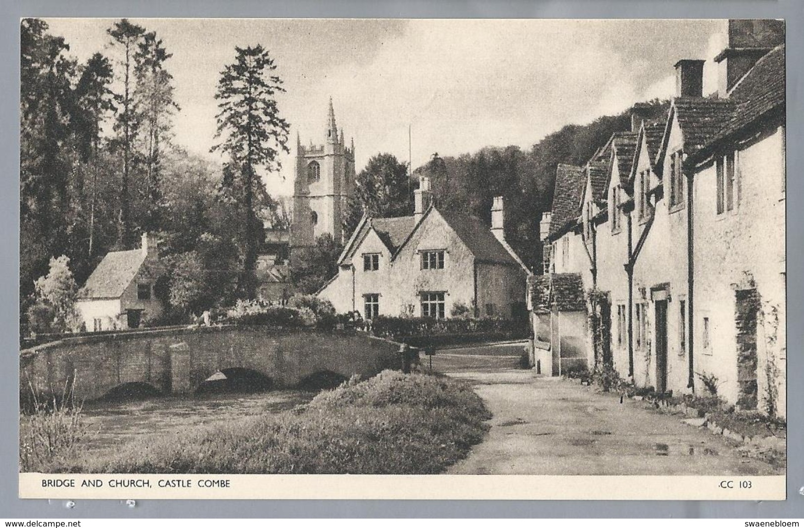 UK.- CASTLE COMBE. Wiltshire. BRIDGE AND CHURCH. CC 103. GREETINGS FROM .... Ongelopen. - Andere & Zonder Classificatie