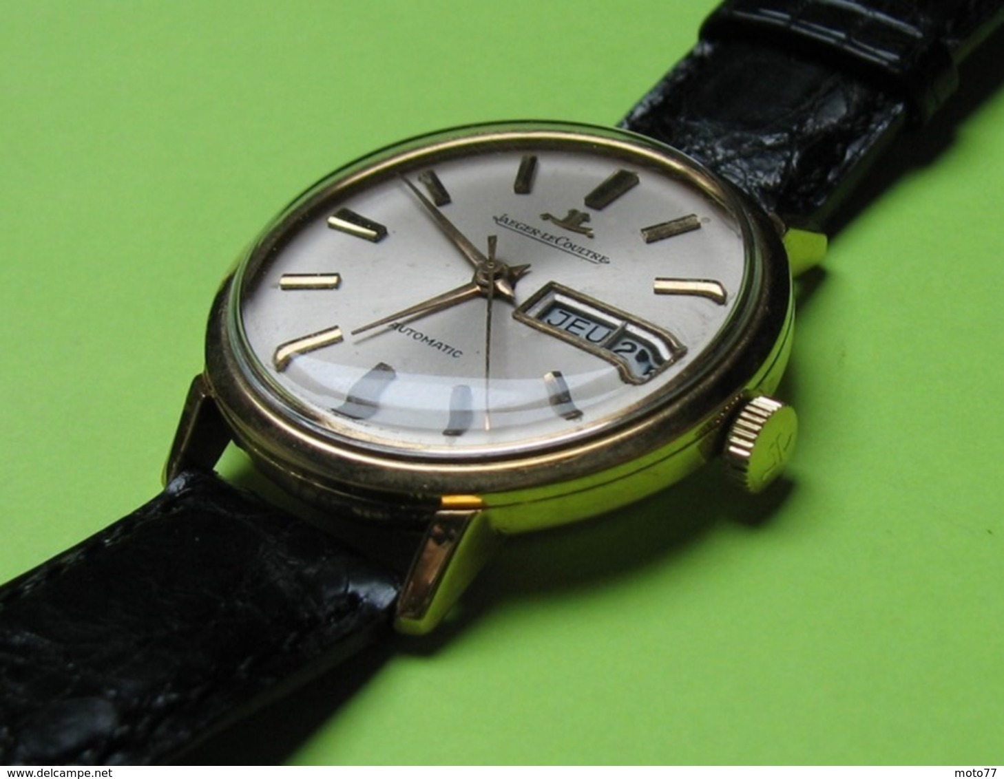 Montre Homme - 1960 - JAEGER LECOULTRE Jour Et Date Automatique OR 18K - Bracelet JL - Boite JL - Montres Haut De Gamme