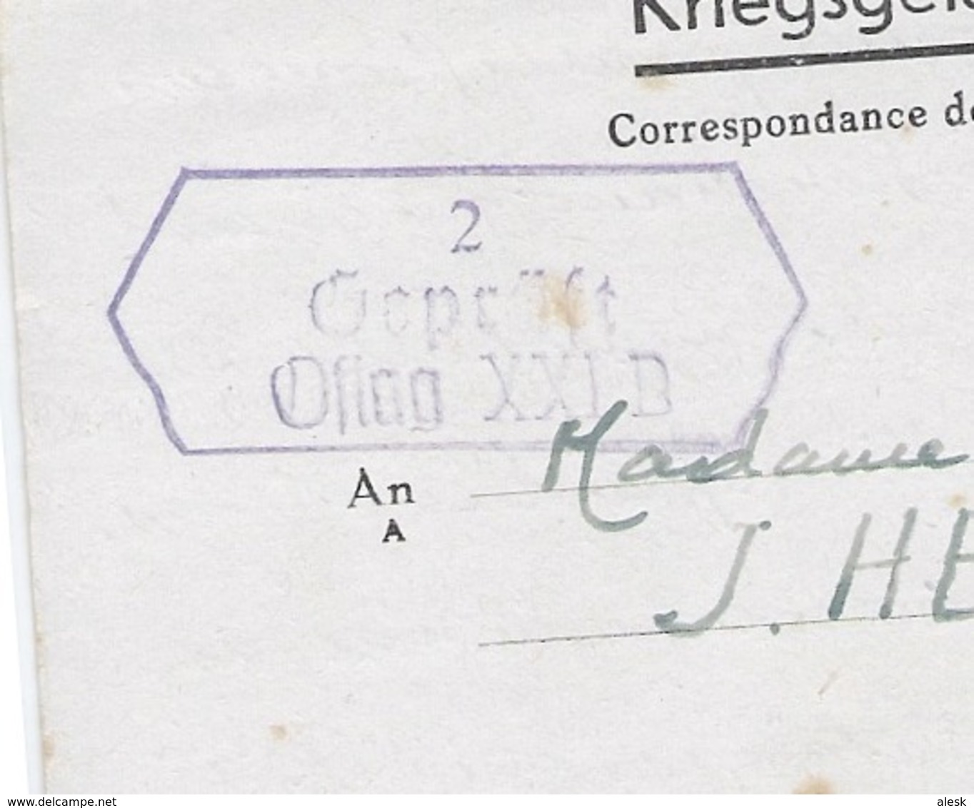 OFLAG XXI B 2 GEPRÜFT 28 Avril 1941 - Enveloppe De Schoken (Skoki En Pologne) - Oorlog 1939-45