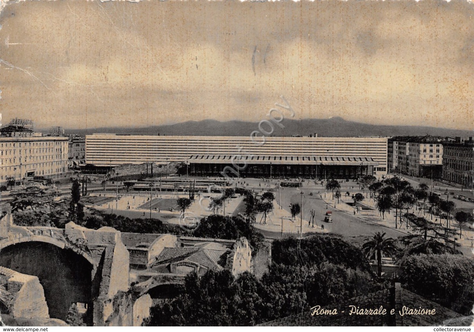 Cartolina Roma Stazione Timbro A Targhetta Mostra Arte Marinara Genova 1951 - Other & Unclassified