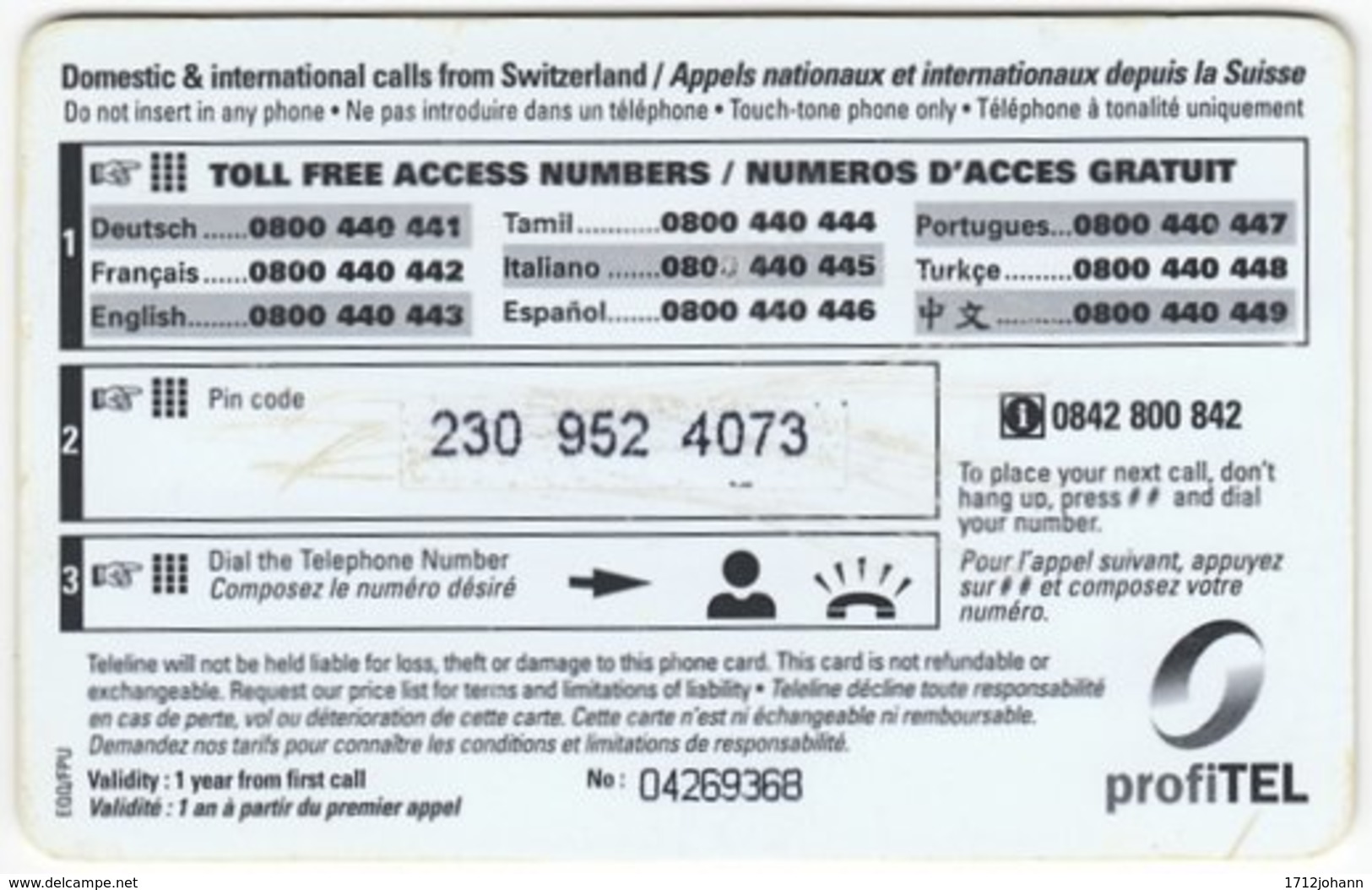 SWITZERLAND D-066 Prepaid Teleline - Occasion, Christmas - Used - Suiza