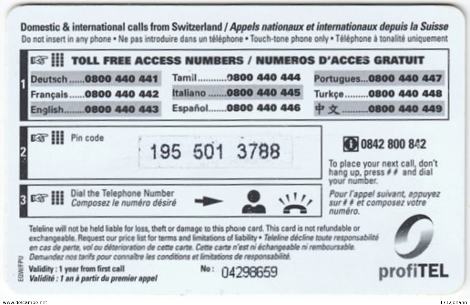 SWITZERLAND D-071 Prepaid Teleline - Cartoon, Winter - Used - Schweiz