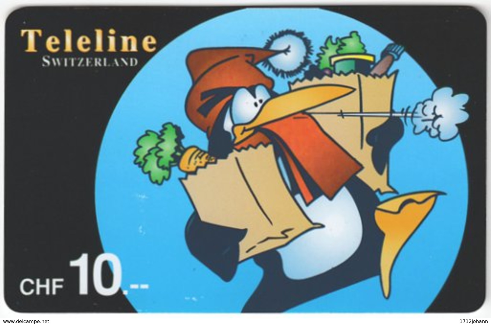 SWITZERLAND D-075 Prepaid Teleline - Cartoon, Winter - Used - Switzerland