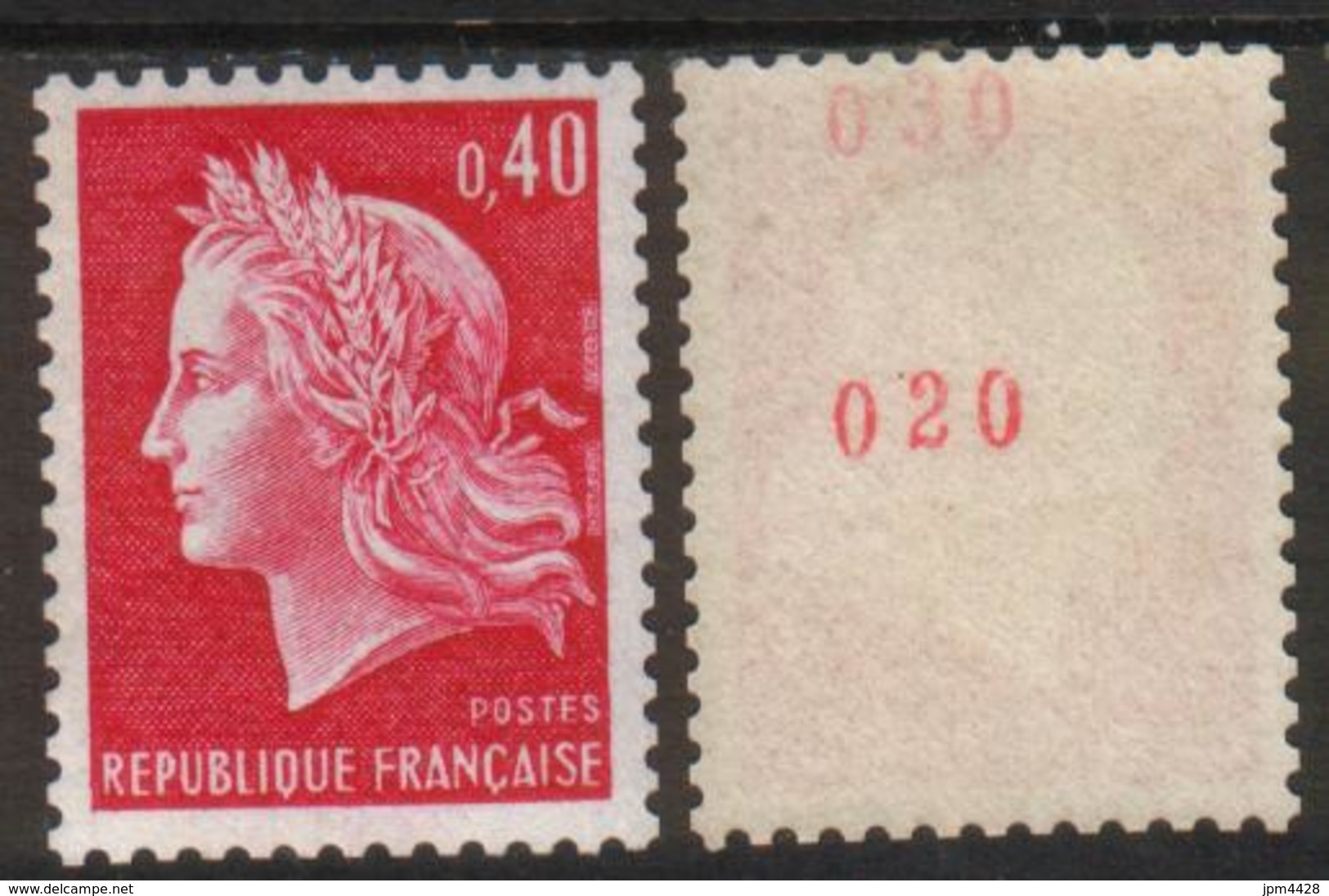 France N° 1536 Bc** Roulette Avec N° Rouge Marianne De Cheffer,  0.40 - Rollo De Sellos