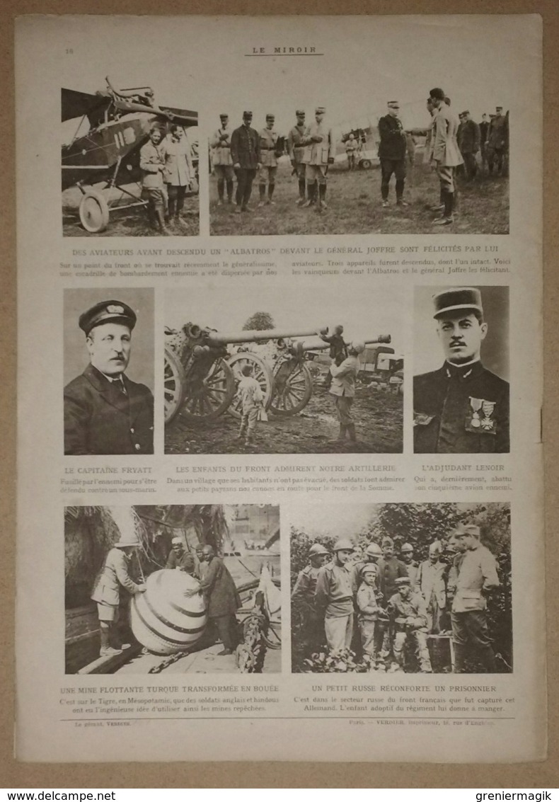 Le miroir du 13/08/1916 L'aviateur Nungesser - Terline - Le général Franchet d'Esperey - De Contalmaison à Longueval