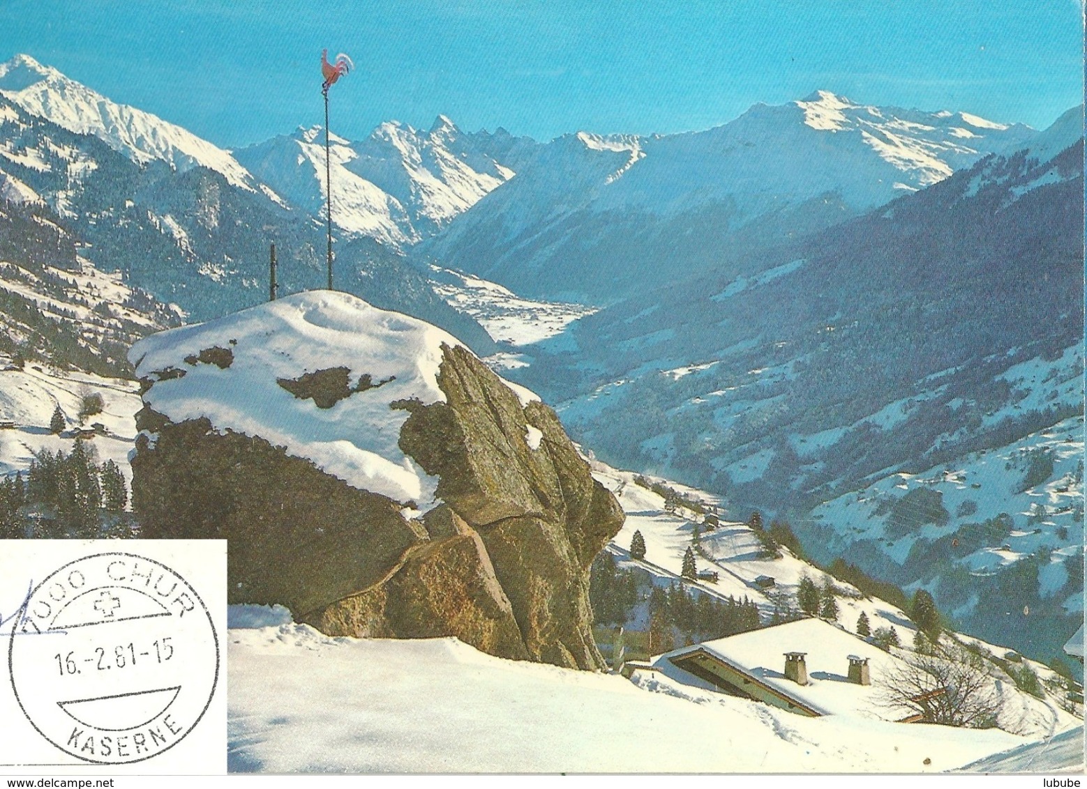 Feldpost AK  "Pany - Güggelstein"  (Kaserne Chur)        1981 - Postmarks