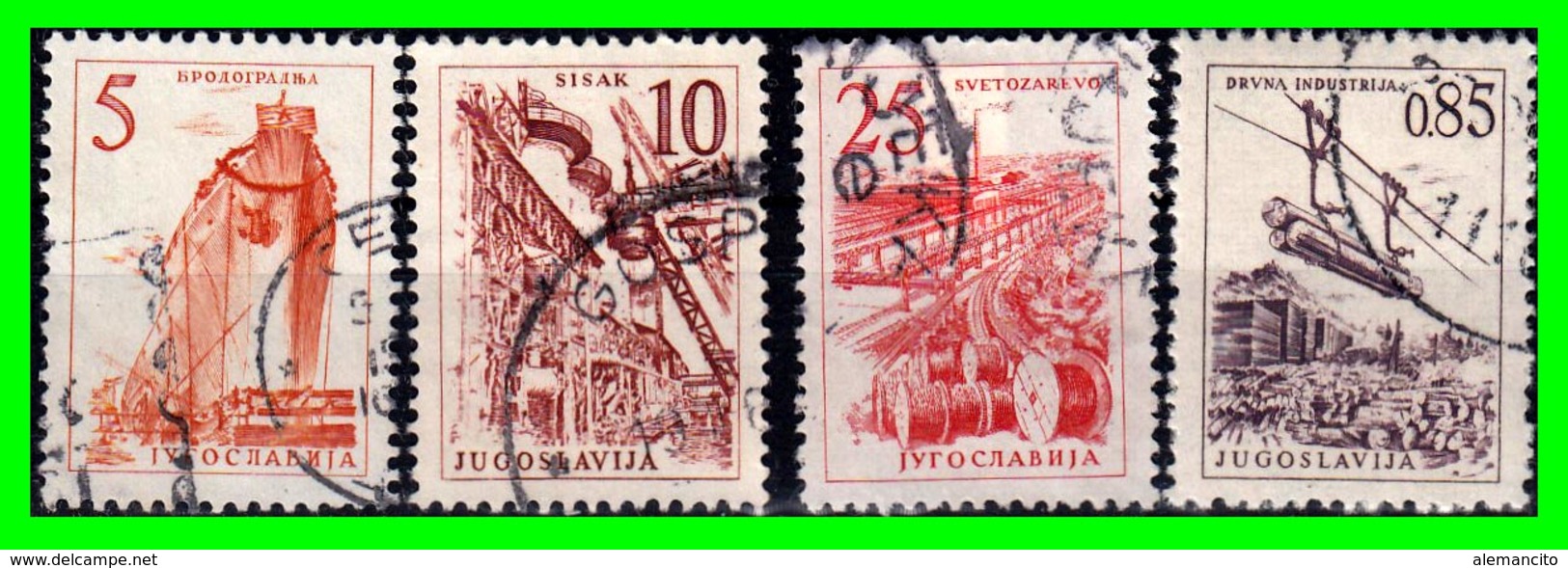 YUGOSLAVIA SELLO AÑO 1958 SERIE CORRIENTETECNOLOGIA Y ARQUITECTURA - Usados