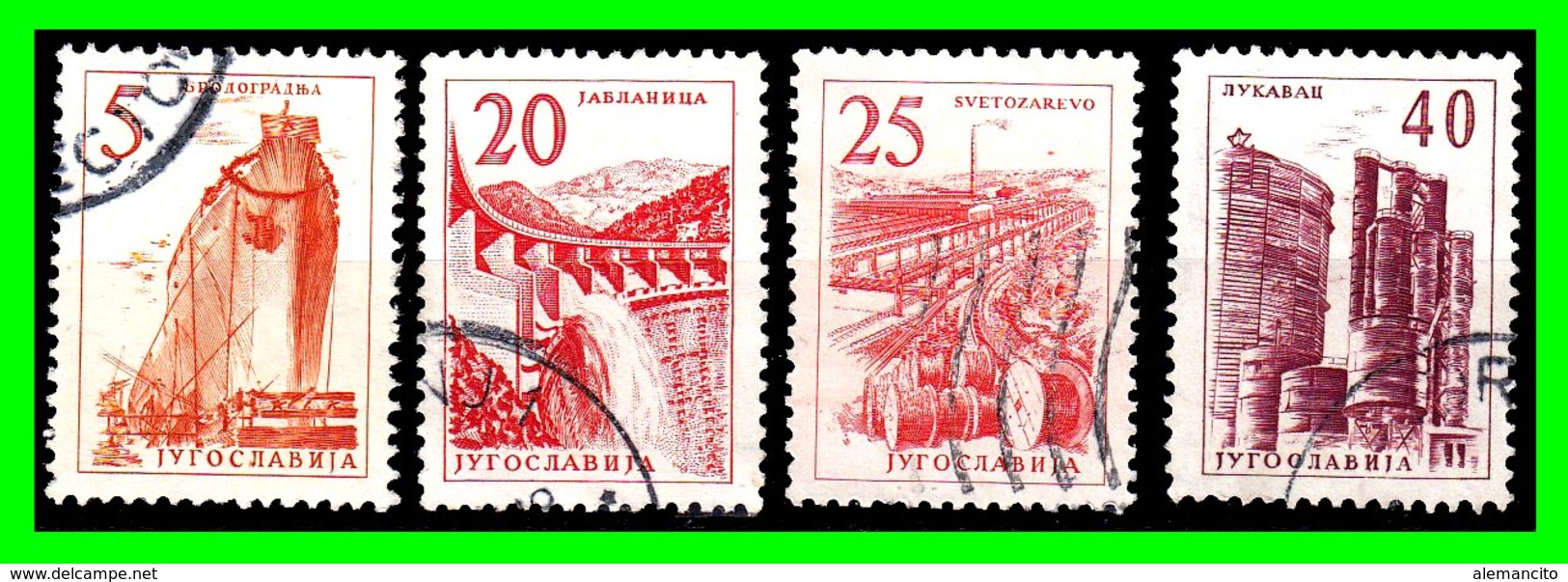 YUGOSLAVIA SELLO AÑO 1958 SERIE CORRIENTETECNOLOGIA Y ARQUITECTURA - Usados