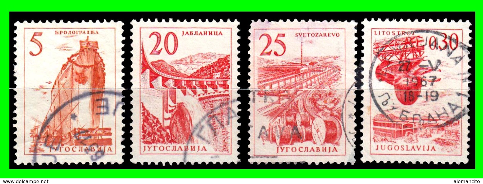 YUGOSLAVIA SELLO AÑO 1958 SERIE CORRIENTETECNOLOGIA Y ARQUITECTURA - Gebraucht