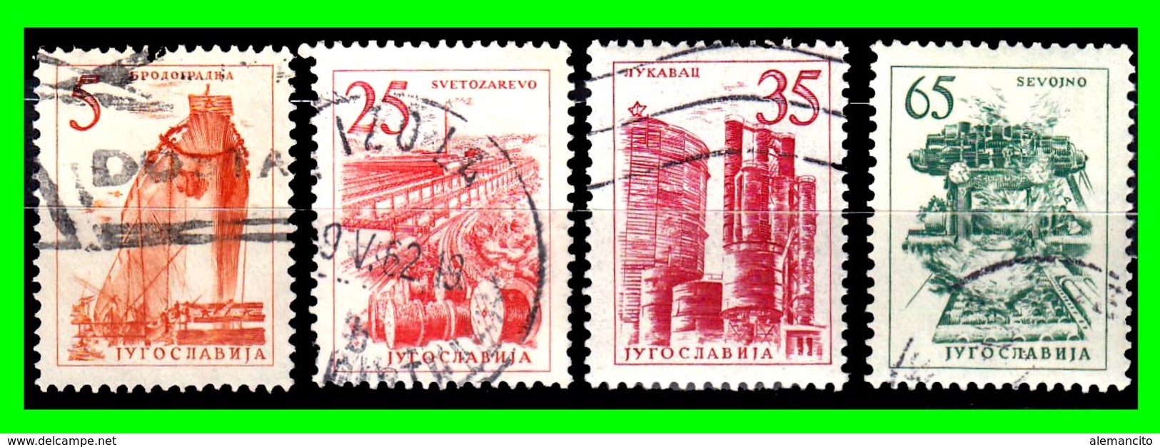 YUGOSLAVIA SELLO AÑO 1958 SERIE CORRIENTETECNOLOGIA Y ARQUITECTURA - Usados