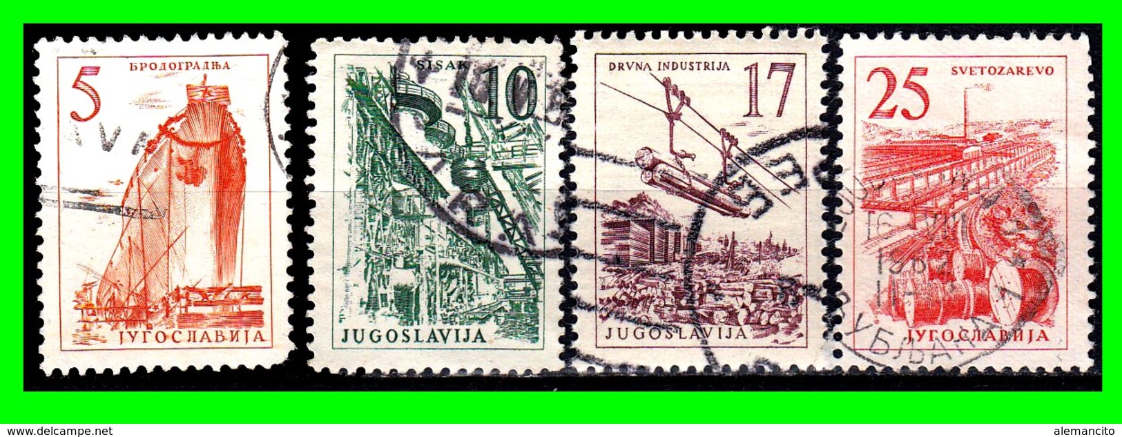 YUGOSLAVIA SELLO AÑO 1958 SERIE CORRIENTETECNOLOGIA Y ARQUITECTURA - Usados