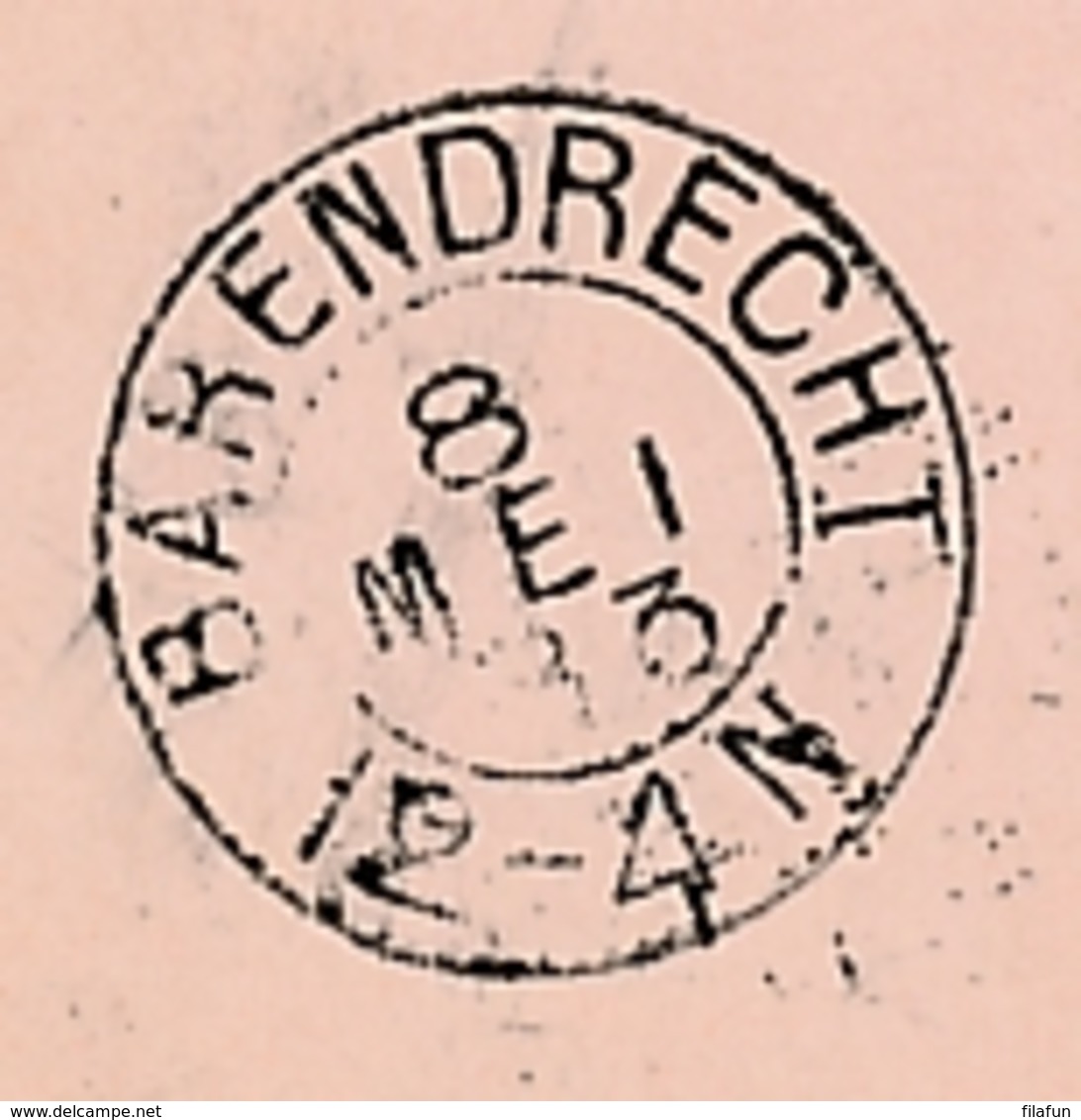 Nederland - 1883 - 2,5 Cent Cijfer, Briefkaart Van KR Zwijndrecht Naar KR BARENDRECHT - Poststempels/ Marcofilie