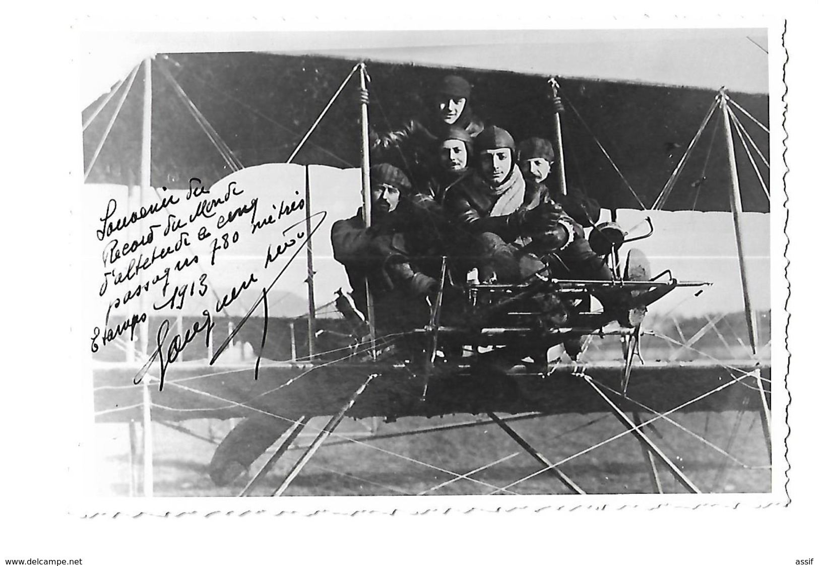 LEON GOUGENHEIM RECORD ALTITUDE ETAMPES 1913 PHOTO AUTOGRAPHE ORIGINAL AUTOGRAPH AVIATION + Delporte /FREE SHIPPING R - Aviación