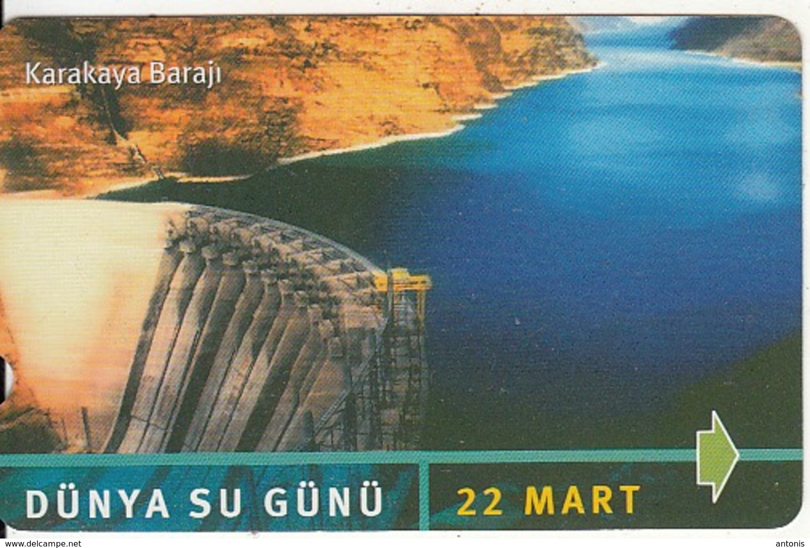 TURKEY - Dunya Su Gunu, Karakaya Baraji(30 Units), 03/02, Used - Turquia