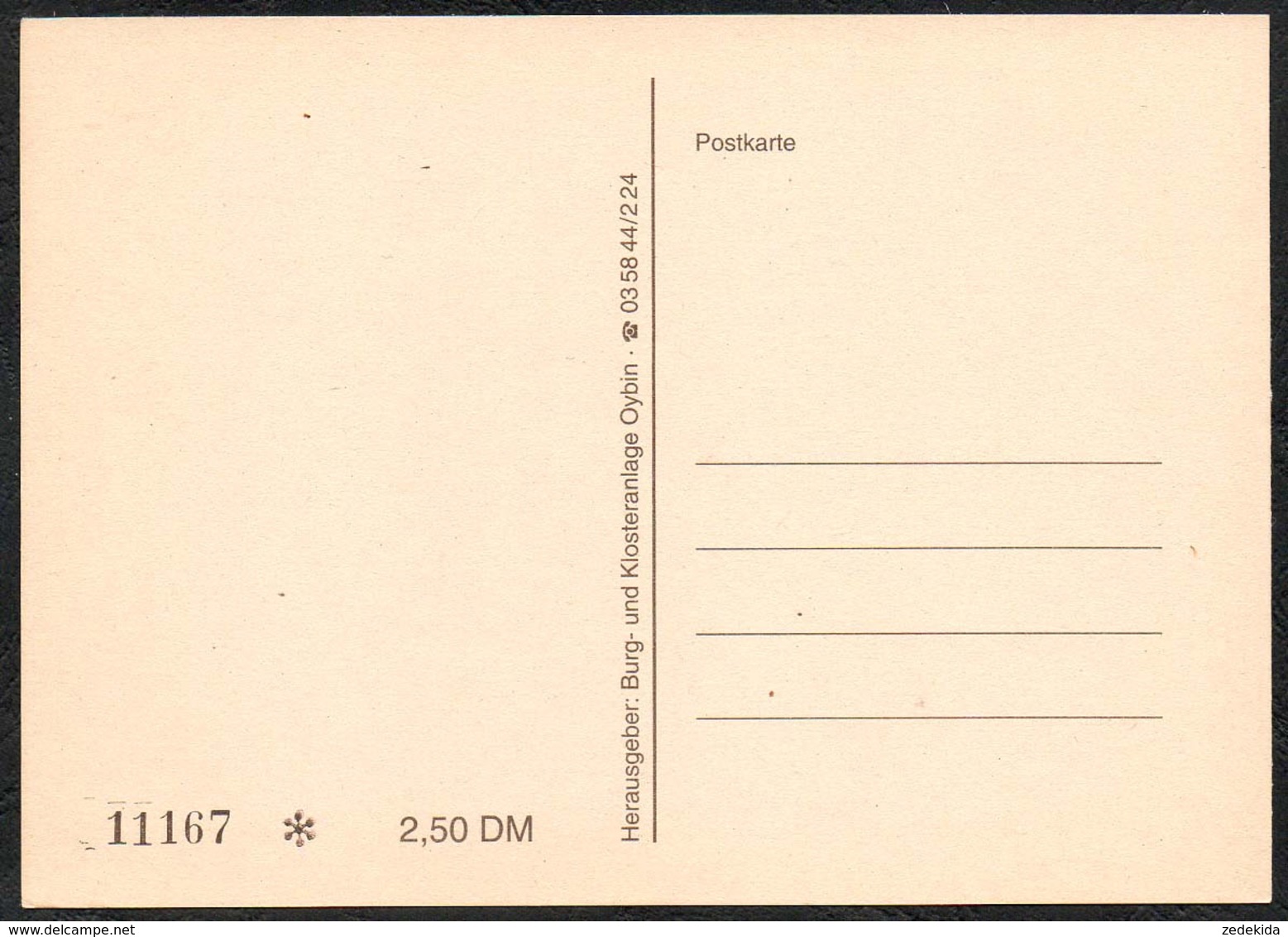 C2655 - TOP Burg Klosteranlage Oybin - DDR Eintrittskarte Ticket - Eintrittskarten