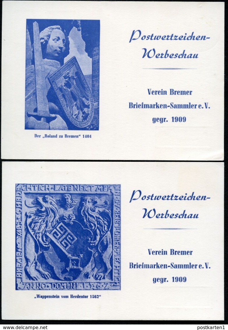 Bund PP20 B2/001 ROLAND + WAPPENSTEIN HERDENTOR BREMEN 1960  NGK 30,00 € - Privatpostkarten - Ungebraucht