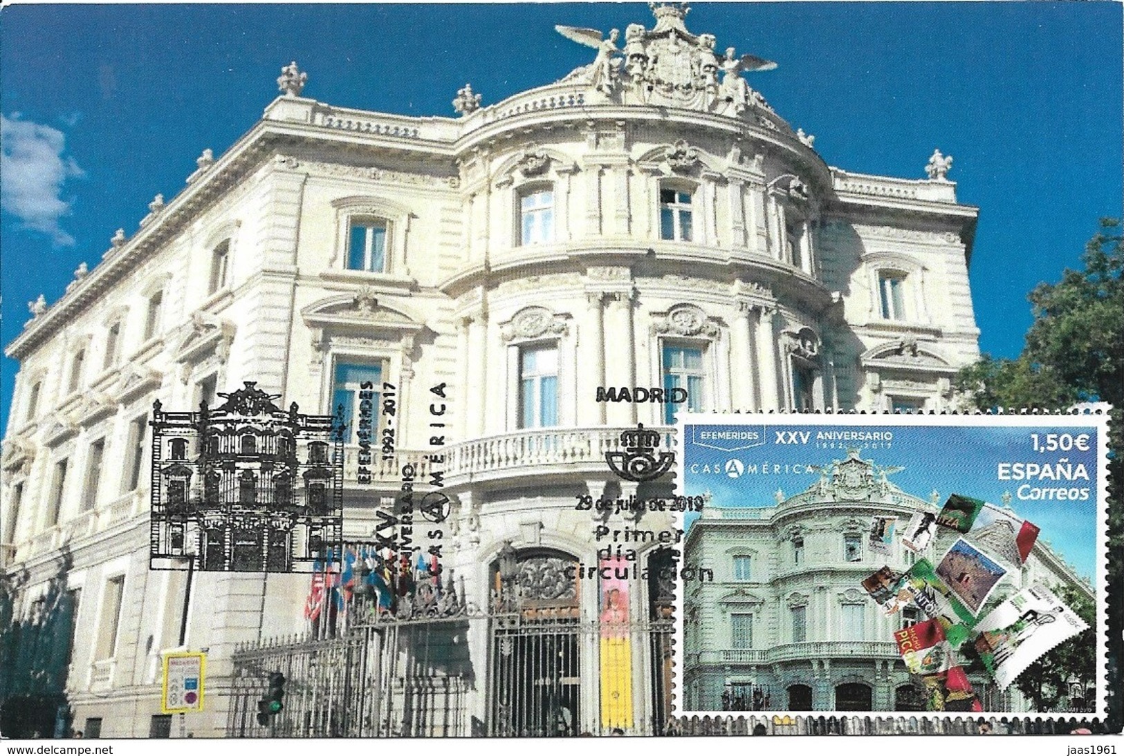 SPAIN. MAXICARD FIRST DAY. AMERICA HOUSE. MADRID. 2019 - Tarjetas Máxima