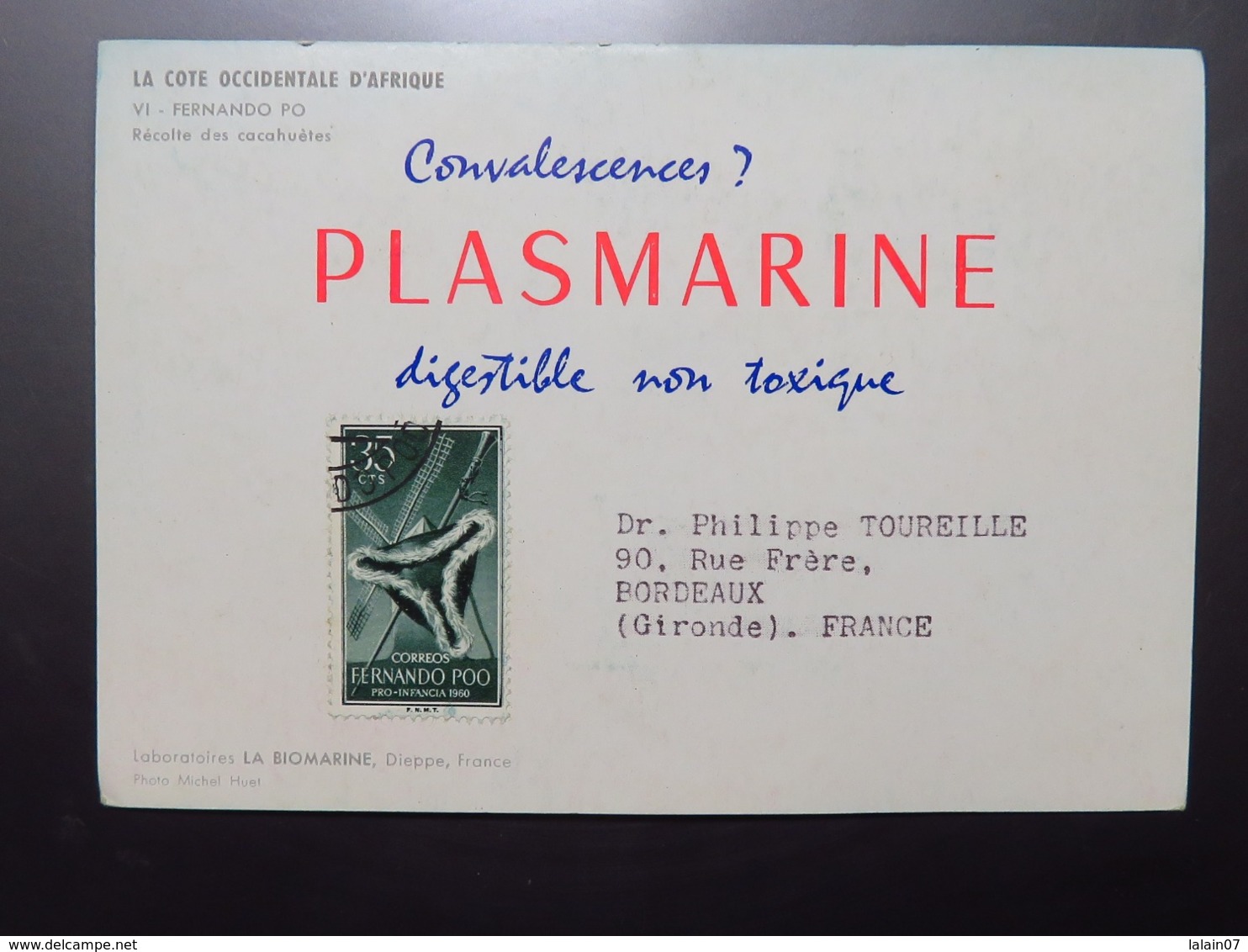 C. P. A. : FERNANDO PO: Récolte Des Cacahuètes, Timbre, édité Par PLASMARINE - Sahara Occidentale