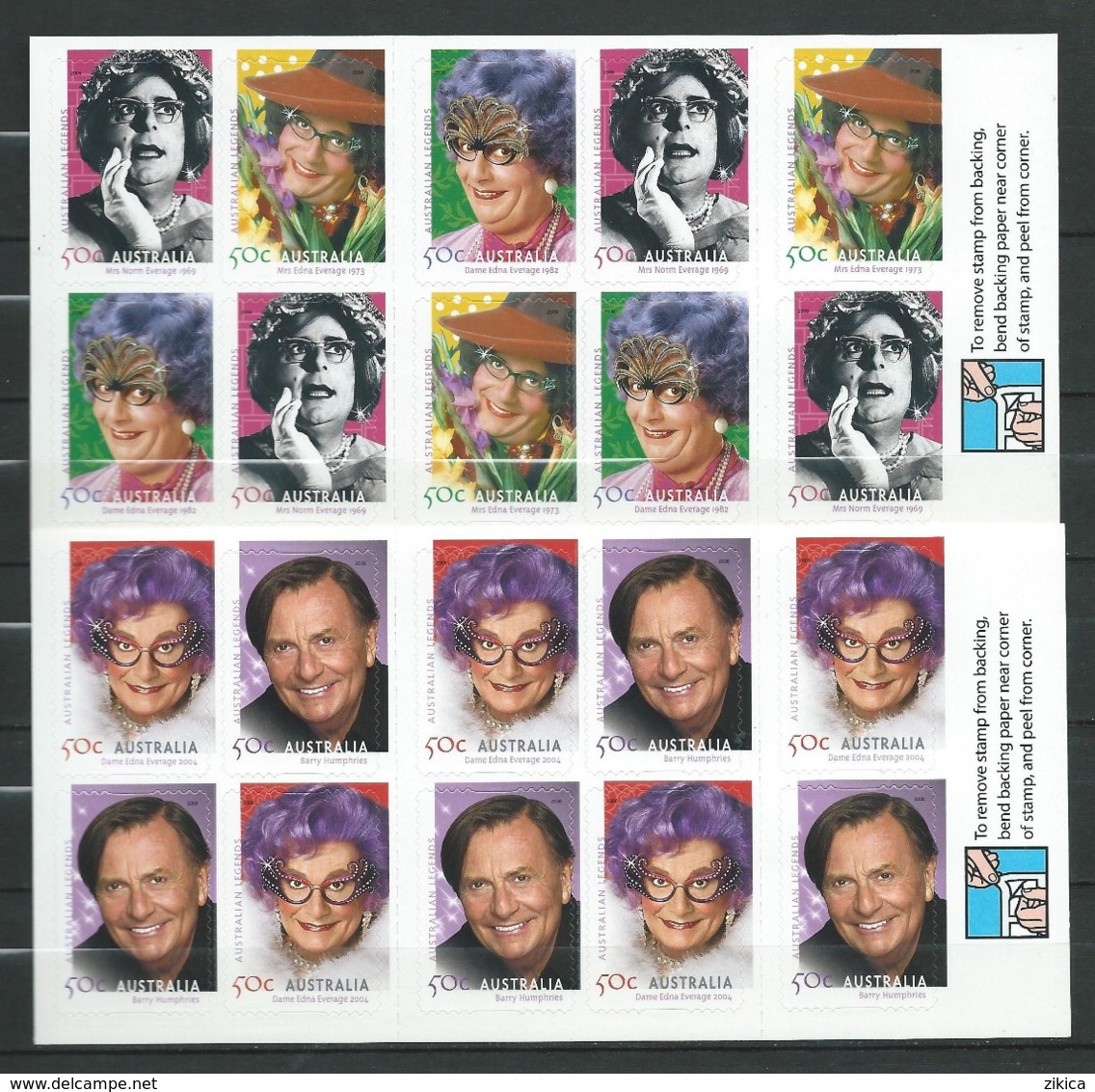 Australia 2006 Australian Legends.Barry Humphries - Comedian, Actor.2 Booklet I & II.( Self Adhesive Stamp ).MINT.MNH - Mint Stamps