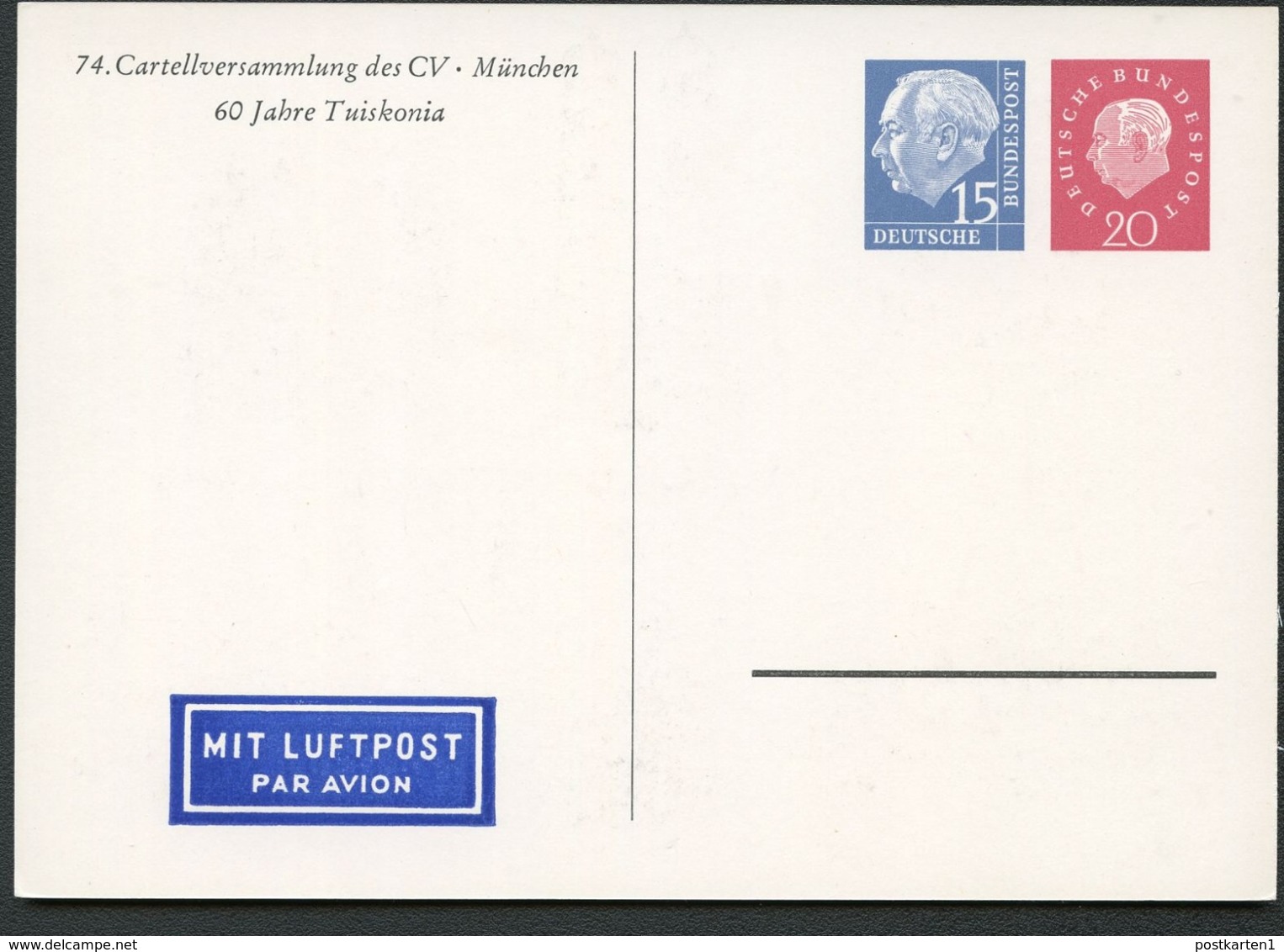 Bund PP21 D2/001 CARTELLVERSAMMLUNG MÜNCHEN 1960  NGK 24,00 € - Cartoline Private - Nuovi