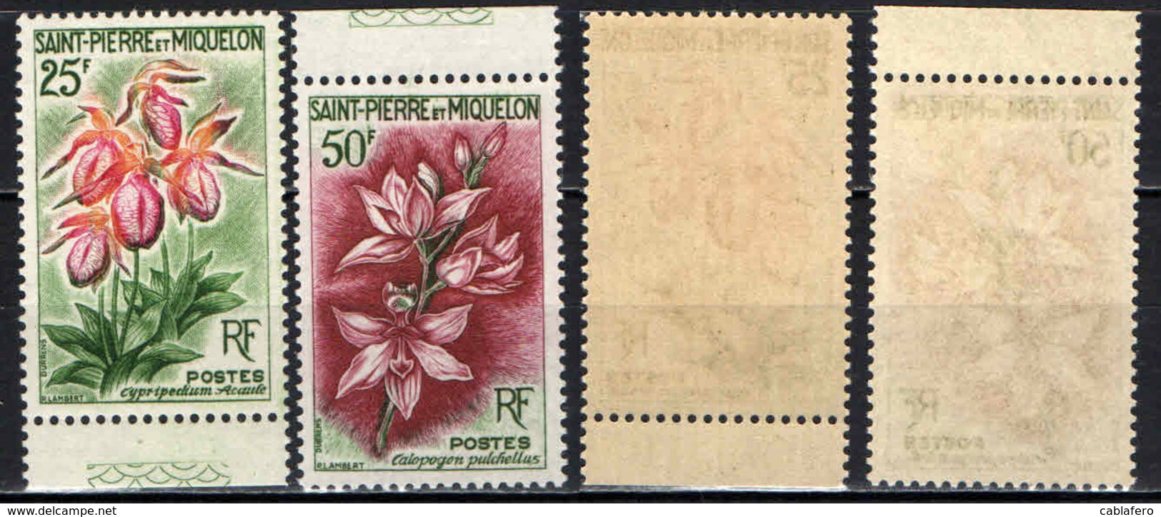 ST. PIERRE & MIQUELON - 1962 - Flowers: Cypripedium Acaule, Calopogon Pulchellus - MNH - Nuovi