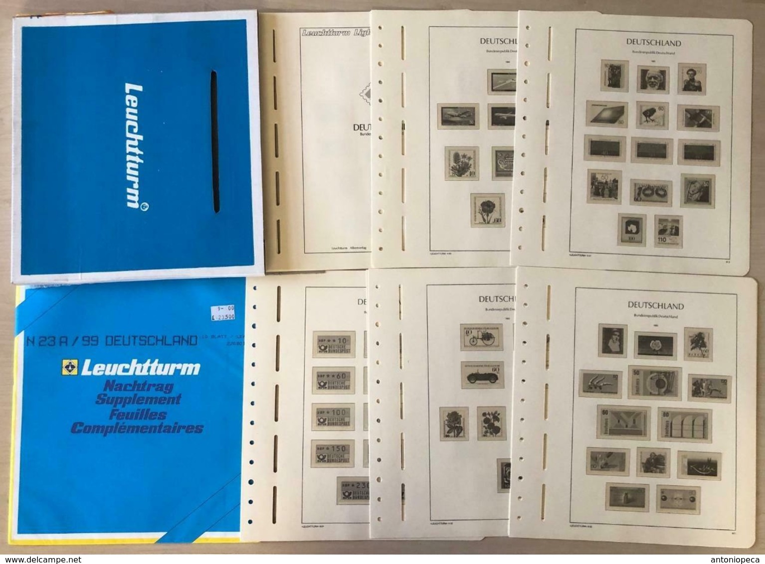 GERMANIA Fogli Leuchtturm 1980-1984 + 1999 Senza Taschine, Nuovi Mai Usati Nell'imballaggio Originale - Fogli Prestampati