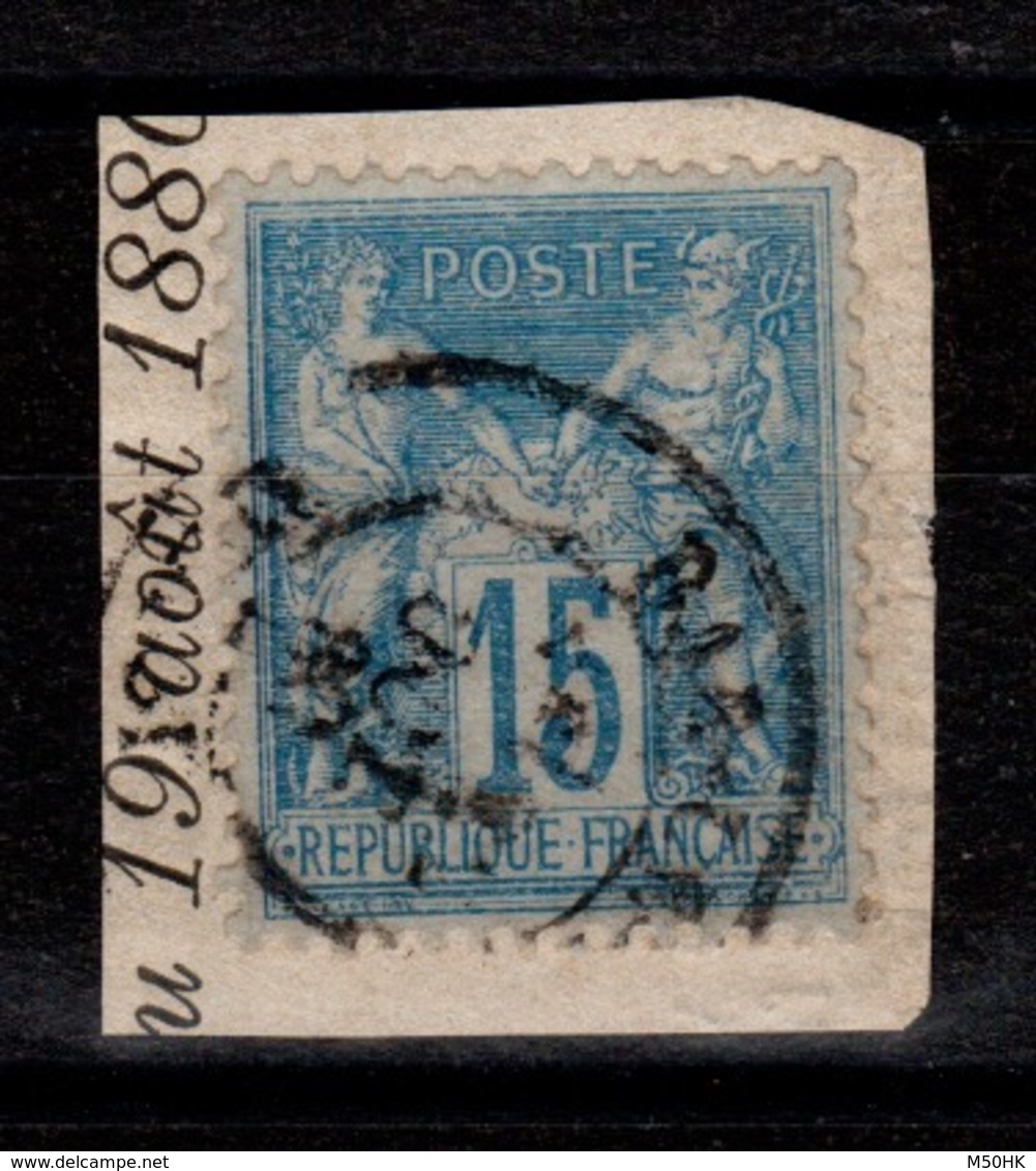 Sage Type II - YV 90 Oblitere , TTB Sur Fragment - 1876-1898 Sage (Type II)