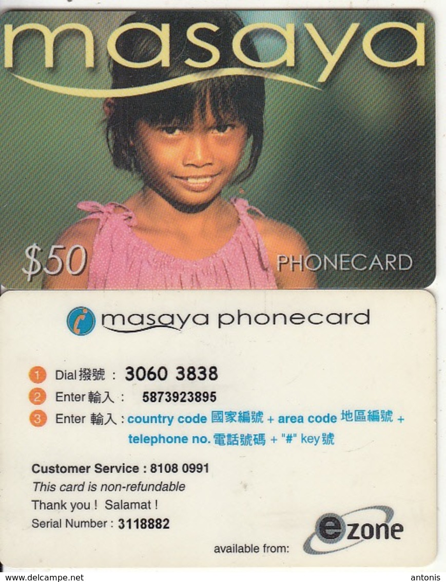 SINGAPORE - Masaya/e-zone Prepaid Card $50, Used - Singapur