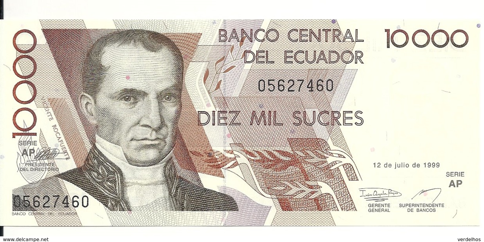 EQUATEUR 10000 SUCRES 1999 UNC P 127 - Ecuador