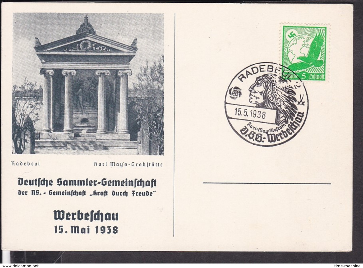 Sonderstempel Radebeul Karl May  1938 - Briefe U. Dokumente