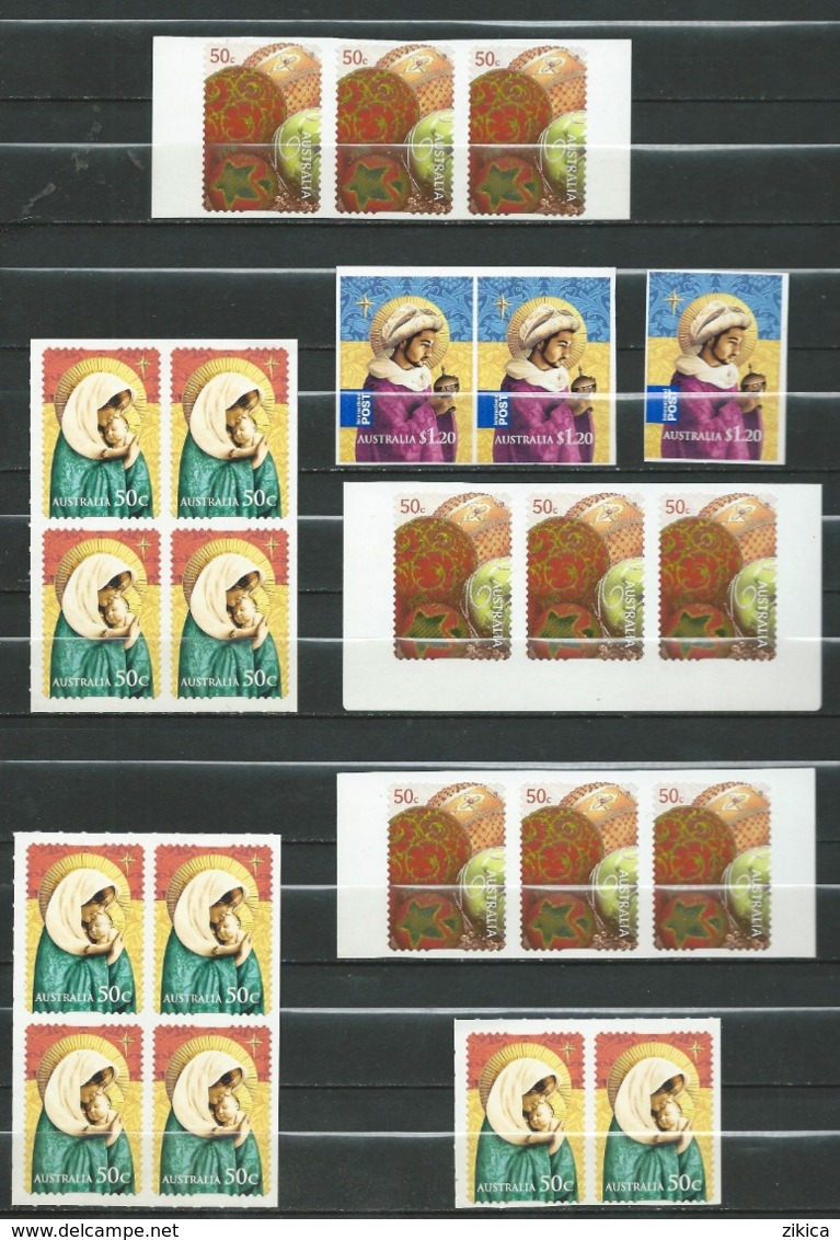 Australia 2008 LOT -  Christmas.stamps - Self Adhesive Stamp.Navidad.Noel. MINT.MNH - Mint Stamps