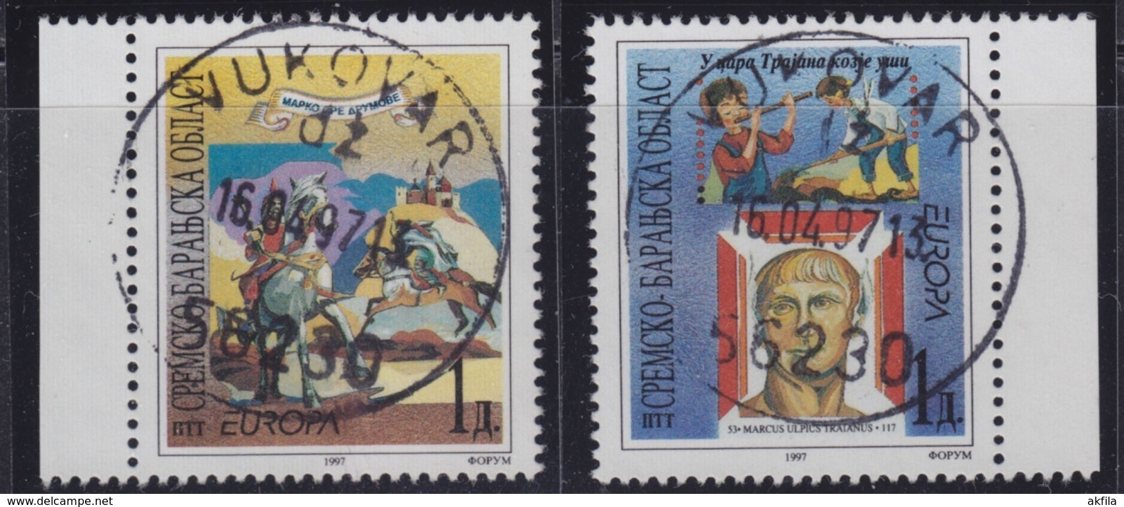 Croatia Republic Of Serbian Krajina 1997 Europa CEPT - Myth And Legends, Used (o) Michel 81-82 - Kroatien