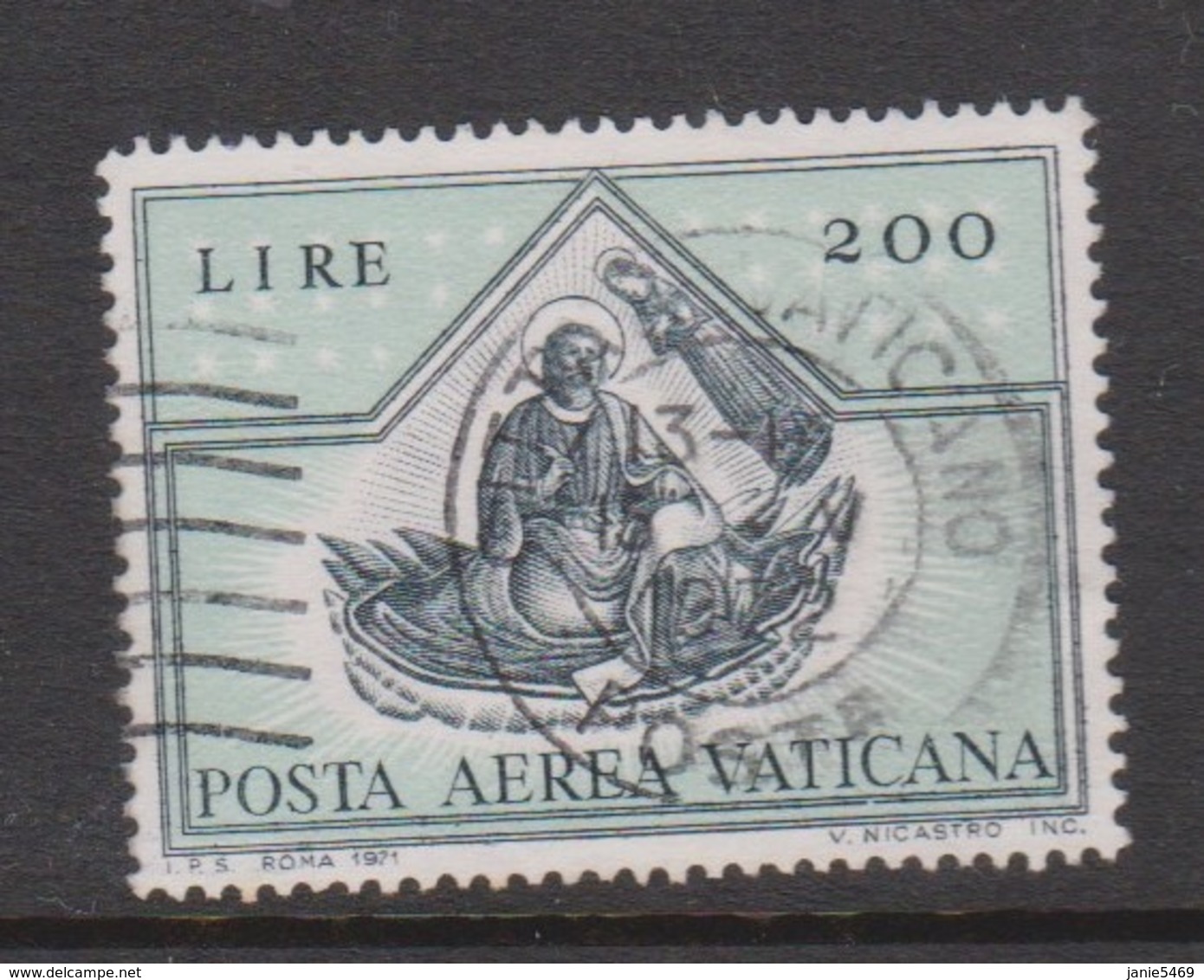 Vatican City AP 56 1971 The Evangelists .200 Lire Green Grey,used - Gebruikt