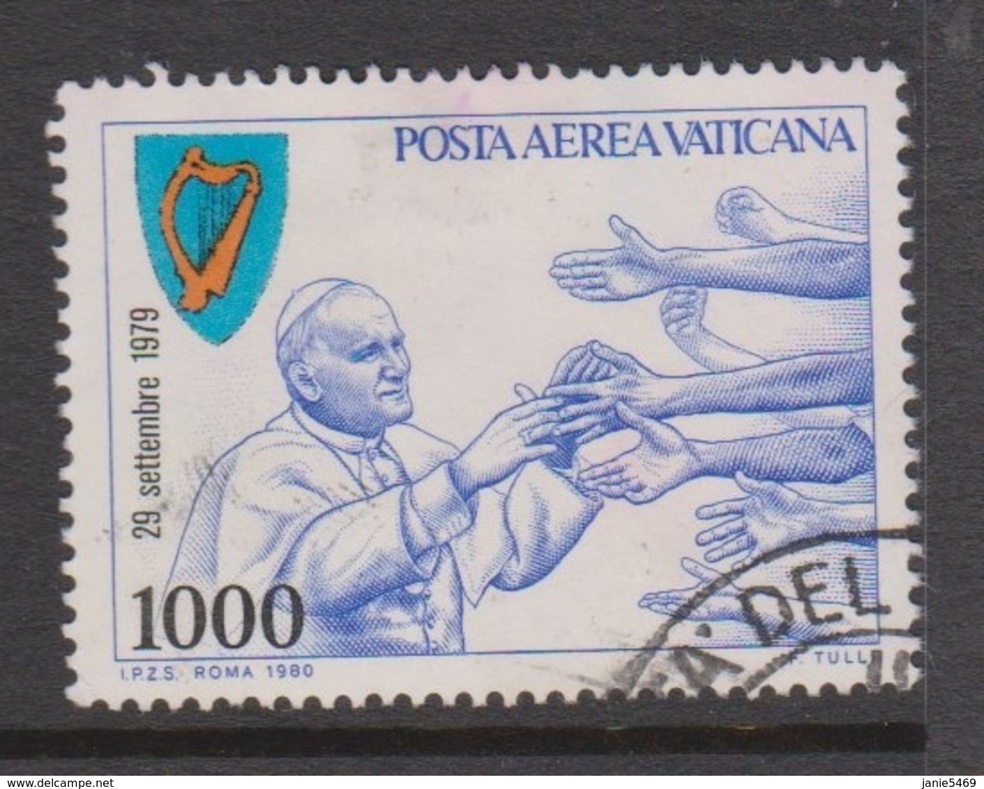 Vatican City AP 71 1980 Pope Travels .1000 Lire,used - Used Stamps