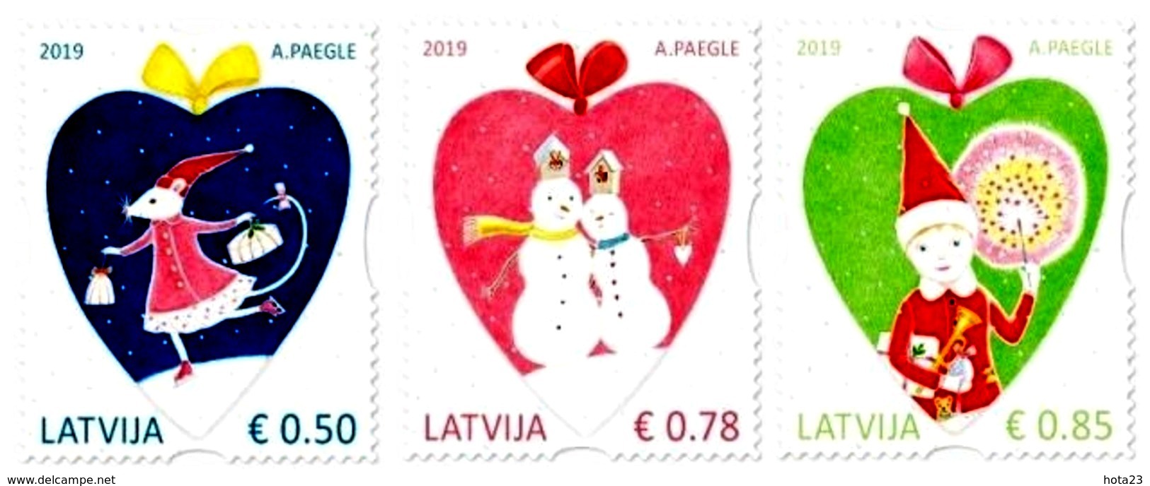 Latvia Lettland 2019 Christmas ,Weihnachten Noël ,Mouse , Snowmen , Gnome , Mnh - Letland