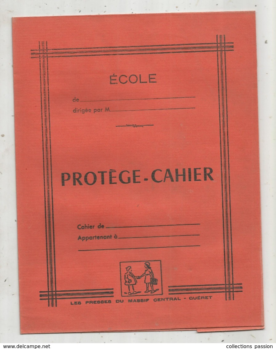 JC , Protége Cahier , Les Presses Du Massif Central ,GUERET ,orange, 2 Scans , Frais Fr 1.95 E - Protège-cahiers